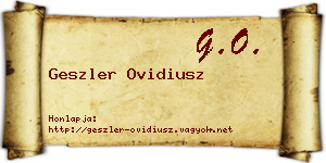 Geszler Ovidiusz névjegykártya